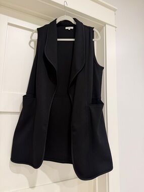 Max Studio Black Sleeveless Open-Front Vest